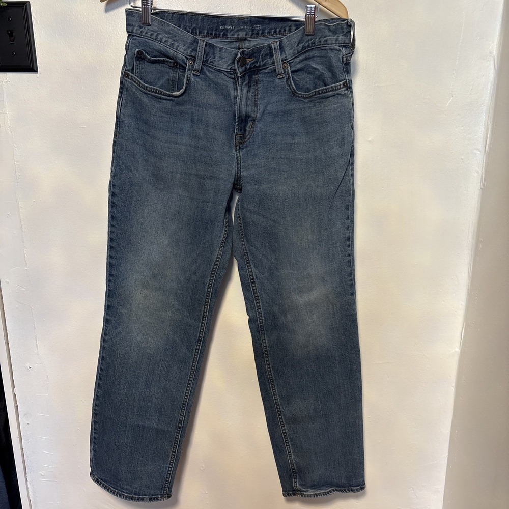 Old Navy Mens Loose Jeans 34x32 MED Wash Blue Denim Pants